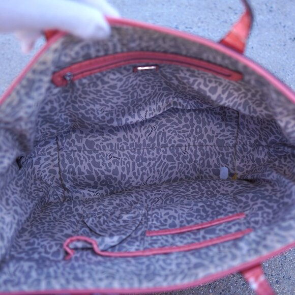 Guess Y2K Patent Croc Tote Bag Pink Beige Large Logo Glam Shoulder Bag - Picture 3 of 11